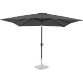 Vonroc Premium Parasol à manche Rosolina 280x280cm - Housse de protection incluse - Parasol carré - Inclinable - Toile résistante aux UV - Gris
