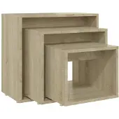 vidaXL Tables gigognes 3 pcs Chêne sonoma Aggloméré