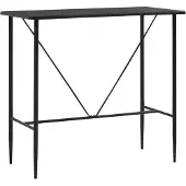 vidaXL Table de bar noire 120 x 60 x 110 cm MDF