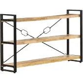 vidaXL Bibliothèque à 3 niveaux 140x30x80 cm Bois de manguier massif