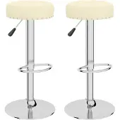 vidaXL Tabouret de bar 2 pcs. Tissu crème