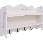 vidaXL Porte-manteau mural Blanc 50x10x30 cm Bois