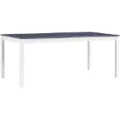 vidaXL Table de salle à manger blanche et grise 180 x 90 x 73 cm en bois de pin