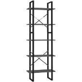 vidaXL Bibliothèque à 5 niveaux Gris 60x30x175 cm Bois ingénierie