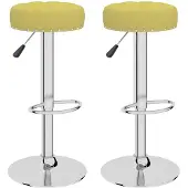 vidaXL Tabouret de bar 2 pcs. Vert Tissu