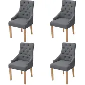 vidaXL Chaises de salle à manger 4 pcs. Tissu gris foncé