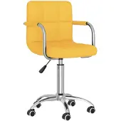 vidaXL Chaise de bureau pivotante jaune moutarde Tissu