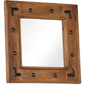 vidaXL Miroir Bois d'acacia massif 50 x 50 cm