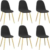 vidaXL Chaises de salle à manger 6 pcs. noir velours