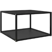 vidaXL Table basse noire 60x60x35 cm verre trempé