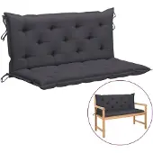 vidaXL Coussin pour banc de jardin Anthracite 120x(50+50)x7 cm Tissu Oxford