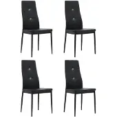 vidaXL Chaise de salle à manger 4 pcs. noir similicuir