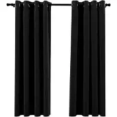 vidaXL Rideaux occultants Aspect de lin 2 pcs Anthracite 140x175 cm