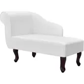 vidaXL Chaise longue Blanc Similicuir