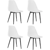vidaXL Chaises de salle à manger 4 pcs. Blanc PP
