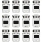 vidaXL Bocaux à provisions avec autocollant 12 pcs. 300 ml