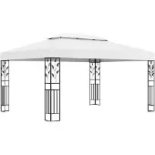 vidaXL Pavillon avec double toit 3x4 m Blanc