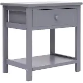vidaXL Table de chevet Gris 40x29x42 cm Bois de Paulownia