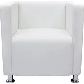 vidaXL Fauteuil cube blanc simili cuir