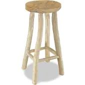 vidaXL Tabouret de bar en teck massif