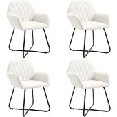 vidaXL Chaises à manger lot de 4 crème tissu277098