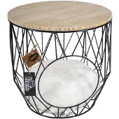 Duvo+ Caviar Corbeille ronde en métal avec plateau de table (Chat, Chien)