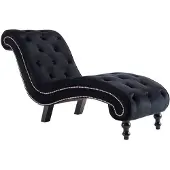 vidaXL Chaise longue noir velours