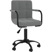 vidaXL Chaise de bureau pivotante gris foncé velours