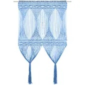 vidaXL Rideau en macramé Bleu 140x240 cm Coton