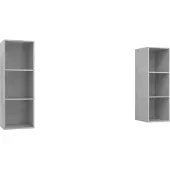 vidaXL Armoires murales TV 2 pcs. Gris béton Bois composite