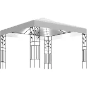 vidaXL Pavillon avec guirlande lumineuse LED 3x3 m Blanc