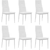 vidaXL Chaises de salle à manger 6 pcs. Similicuir blanc