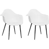 vidaXL Chaises à manger lot de 2 blanc PP