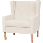vidaXL Fauteuil blanc crème tissu