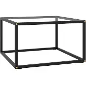 vidaXL Table basse noire avec verre trempé 60x60x35 cm