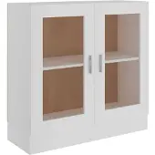 vidaXL Armoire à vitrine Blanc 82,5x30,5x80 cm Bois d'ingénierie