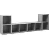 vidaXL Armoires TV 4 pcs. Gris béton 72x35x36,5 cm Bois composite