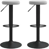 vidaXL Tabouret de bar 2 pcs velours gris clair