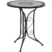 vidaXL Table de bistrot en mosaïque Gris 60 cm Céramique