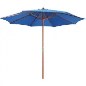 vidaXL Parasol avec mât en bois 300x258 cm Bleu