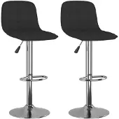 vidaXL Tabouret de bar 2 pcs. noir tissu