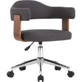 vidaXL Chaise de bureau pivotante Gris Bois courbé et tissu