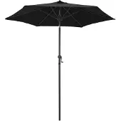 vidaXL Parasol noir 200 x 224 cm aluminium