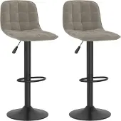 vidaXL Tabouret de bar 2 pcs velours gris clair