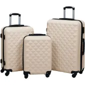 vidaXL Ensemble de trolleys à coque dure 3 pcs. Golden ABS