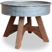 vidaXL Table basse mixte en vieux bois 60x45 cm argenté