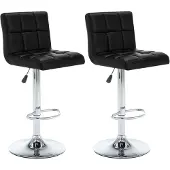 vidaXL Tabouret de bar 2 pcs. noir similicuir