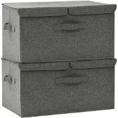 vidaXL Boîtes de rangement 2 pcs. tissu 50x30x25 cm anthracite