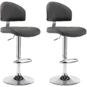 vidaXL Tabouret de bar 2 pcs. Simili cuir gris