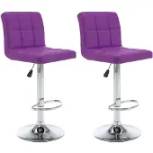 Natur24 lot de 2 tabourets de bar en polyuréthane 40 x 90-111 x 47 cm Lilas